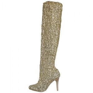 Boston Proper gold‎ glitter boots size 7.5